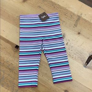 Tea collection mid- length striped leggings.
